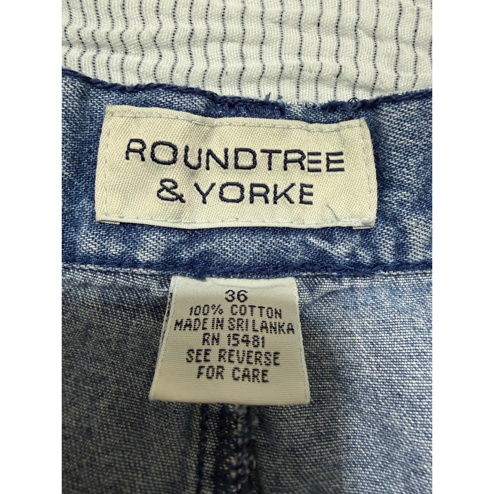 Roundtree‎ & Yorke Denim Carpenter Shorts Blue Medium Wash Mens Size 36 Cotton - Picture 4 of 6